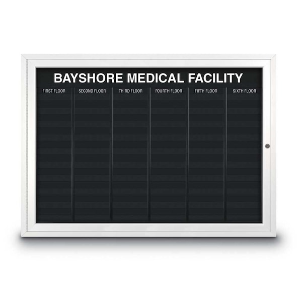 Outdoor Enclosed Combo Board, 72"x36", Satin Frame/Black & Cork